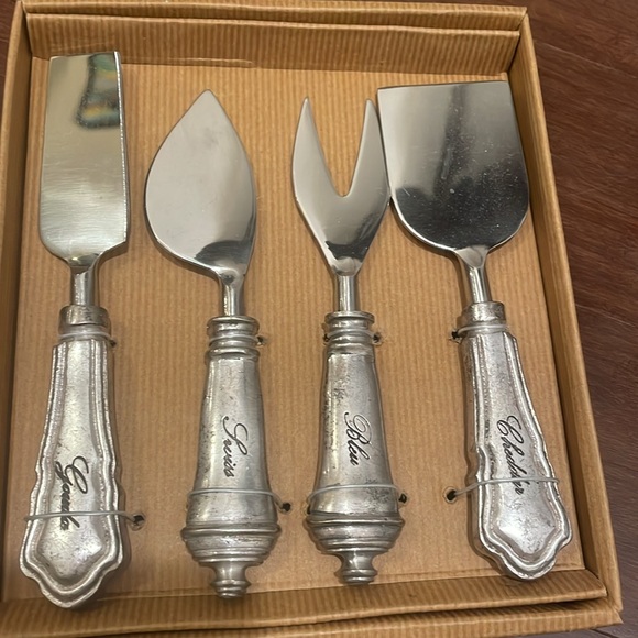 Pottery Barn Vintage Antique Cheese Serving Knife Fork Set - Picture 2 of 6